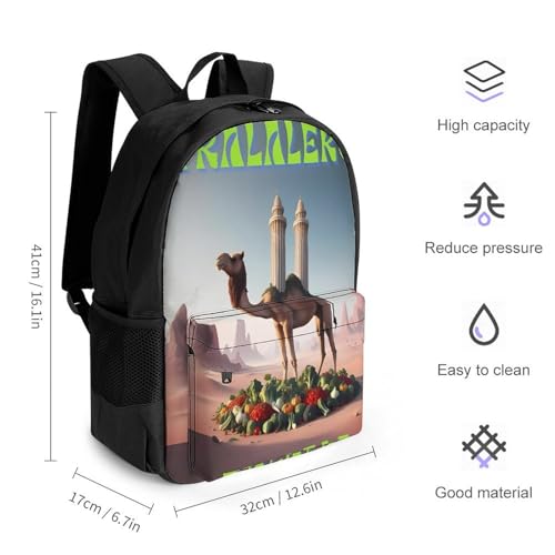 Frigo-Camelo Merch Backpack With Pocket Italian-Brainrot Meme Travel Backpack 42x30.5cm2