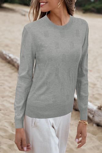 Image of Arach&Cloz Women's Soft Knit Sweater Fall Dressy Casual Pullover Tops