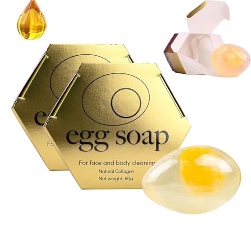 Sapone bianco d'uovo, sapone bianco d'uovo coreano collagene, sapone bianco d'uovo fatto a mano per l'idratazione del viso, bianco d'uovo sapone facciale. (2 pcs)