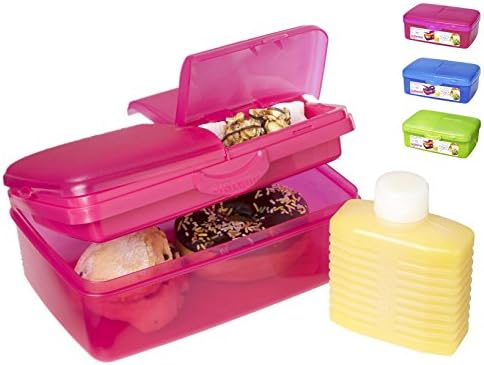 Sistema Lunch-Box PP 4 compartments with Bottle lt1,5-Assorted colors