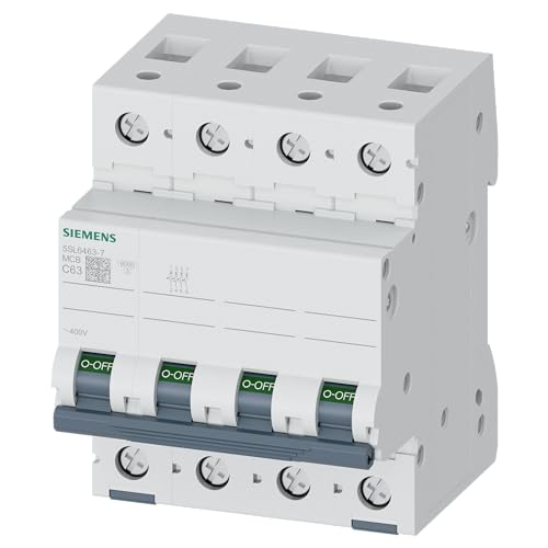 Interruptor automático magnetotérmico 4P 63A 5SL64637 Curva C 6kA 400V para instalaciones