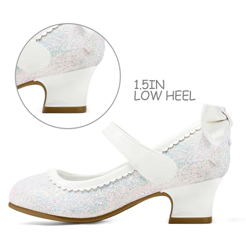 Image of K KomForme Girls Dress Shoes Toddler Glitter Mary Jane Heels | Princess Pumps,Party Wedding Shoes