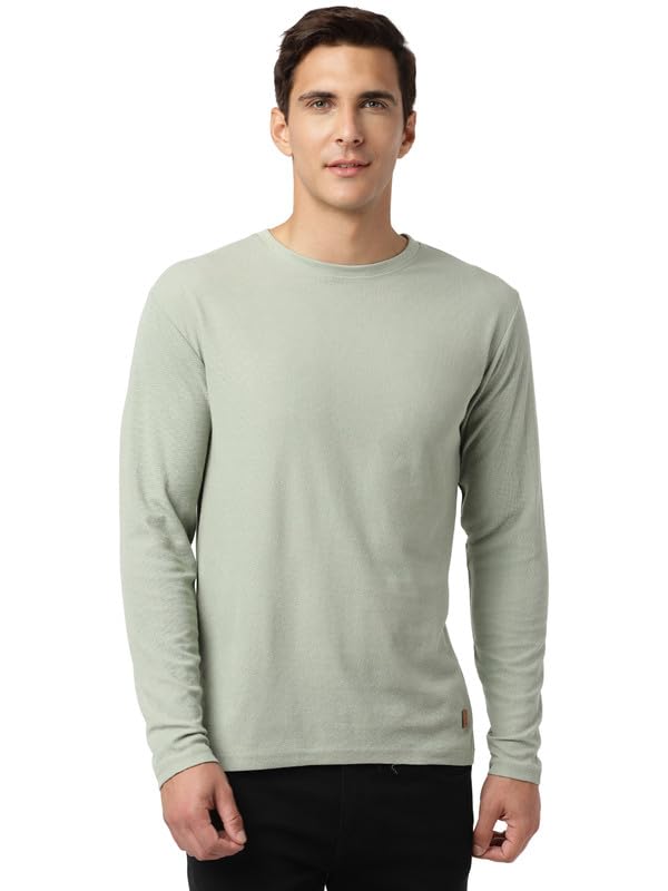 Image of UrbanMark Mens Regular Fit Round Neck Full Sleeves Solid T Shirt