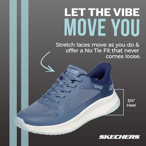 Image of Skechers Womens Hands Free Slip-ins Bobs Squad 4 - Staple Look