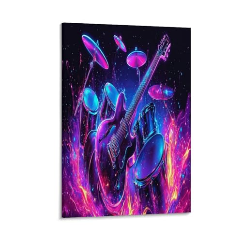 Guitare murale peinture sur toile pour exprimer votre passion musicale