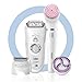 Produktbild Braun Silk-épil Professional Beauty-Set 7-895 6-in-1 Kabellose Wet&Dry Haarentfernung, Epilierer, Rasierer, Peeling und Reinigung für Gesicht und Körper, weiß/silber