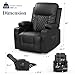 Recliner Chairs for Adults, FSC Certified Massage Reclining Chair with Heated Modern, Ergonomic Lounge Single Reclining Sofa Seat with Cup Holder & Pocket, Living Room Lounge Recliners Black