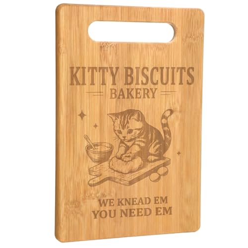 Tabla de Cortar de Bambú con Diseño de Gato Negro