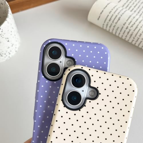 Sayoaho Compatible with iPhone 17 Case, Fashion Cute Polka Dot Pattern Aesthetic Design for Women, Soft TPU and Hard Back Shockproof Phone Case for iPhone 17 6.3 inch, Blue by Sayoaho - Image 5