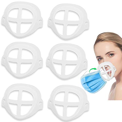 3D Mask Bracket [6 PCS] Face Bracket, Inner support Frame-mouth and nose increase space, Protect facial lipstick, Stand Frame Washable Reusable