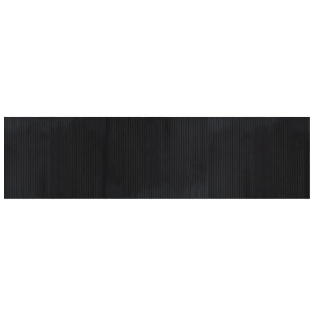 Tapis de couloir en bambou noir moderne pour cuisine et salon chic