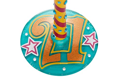 Enesco Designs By Lolita Happy 21St Birthday Hand-Painted Artisan Wine Glass, 1 Count (Pack Of 1), Multicolor #TOP3