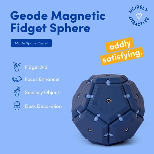 Speks Geode Matte Pentagons Magnetic Fidget Toy for Adults | Quiet Sensory Toy for Stress Relief & Anxiety, Office Desk ADHD Tool, Stocking Stuffer & Top Gadget Gift Idea | Space Cadet, 12-Piece Set - Thumbnail 2