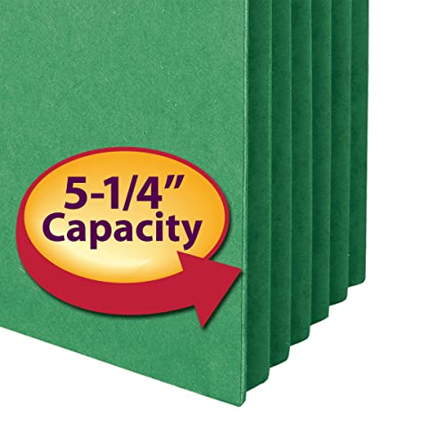 Image of Smead File Pocket, Straight-Cut Tab, 5-1 /4 inch Expansion, Letter Size, Green, 10 per Box (73236) (Pack of 5)