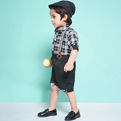 Image of AJ DEZINES Kids Casual Wear Clothing Cotton Shirt Short Set For Boys