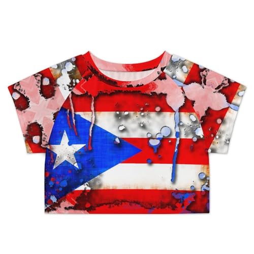 American-Flag Summer Crop Tops for Women Basic Tight Short Sleeve for Teen Girls3