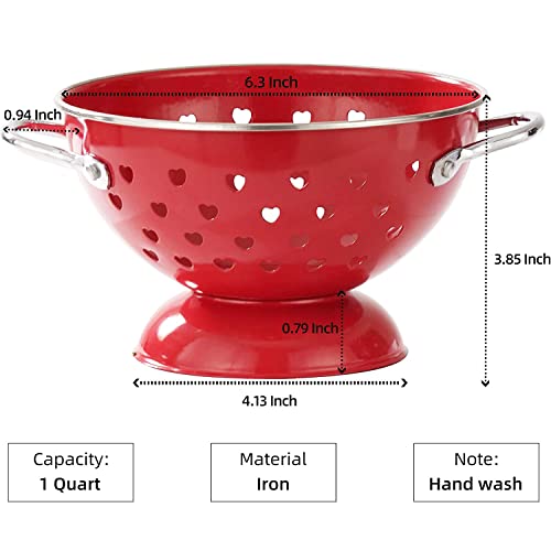 Strainer With Stainless Steel Handle For Berry Fruit,Red #TOP1