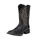 ARIAT BMVY9 Mens Sport Wide Square Toe Western Boot Black Deertan/Black 13