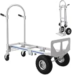 Aluminum Hand Truck, 2-in-1 Convertible Folding Dolly, 770 lbs Capacity, 55.9 x 19.7 x 44.9 Inch Heavy Duty Cart, Lightweight Yet Strong Material, Ideal for Moving and Transport
