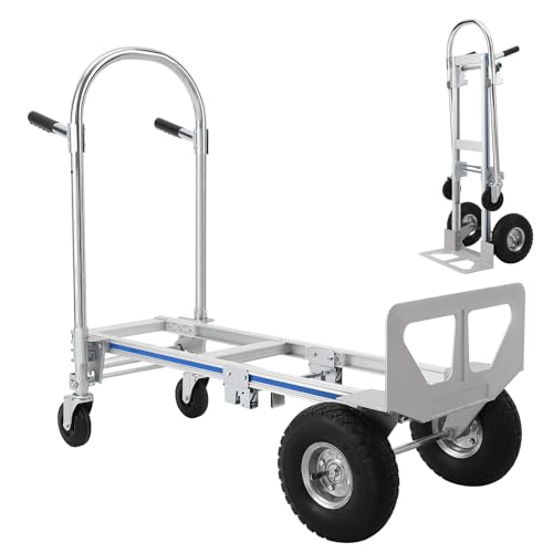 2-in-1 Design Folding Hand Truck Dolly, 770 Lbs Capacity Folding Dolly Cart with Wheels, Heavy Duty, Convertible Hand Cart for Transporting and Moving by WildVenture - Used condition - CA$184.14