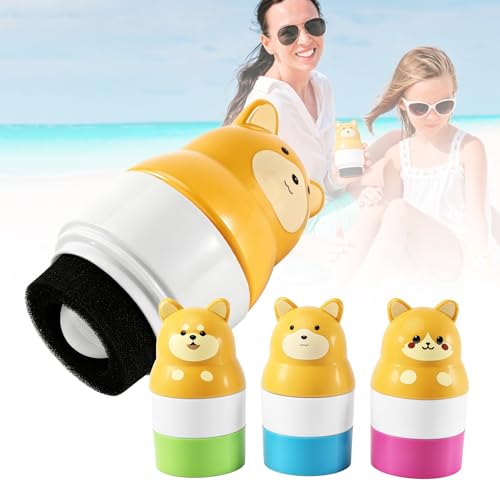 Applicateur de crème solaire pour enfant lot de 3 rouleaux rechargeables 100 ml