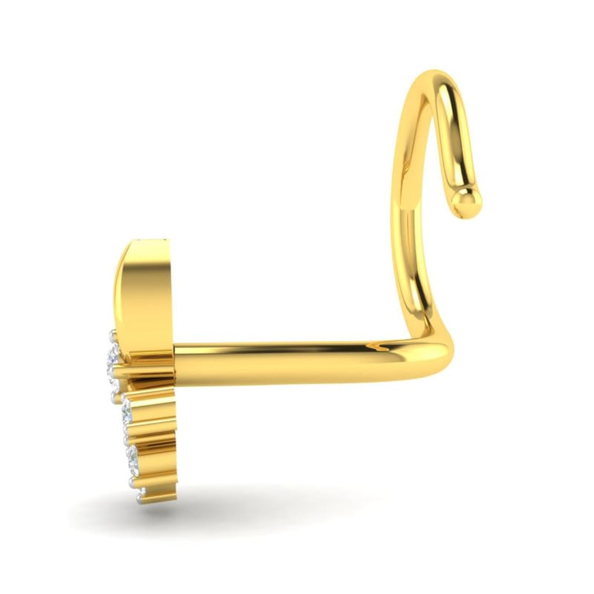 9K BIS Hallmarked Yellow Gold Stud Nosering, Elegant Design