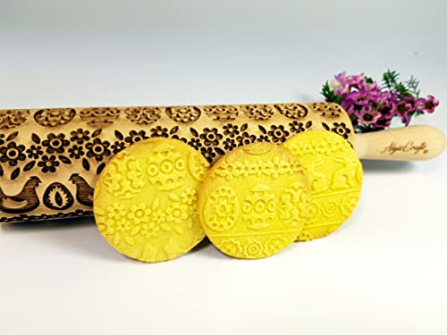 Easter Ribbon Embossing Rolling Pin Embossed Dogh Roller For Embossed Cookies And Potery By Algis Crafts (Easter Bunnies) #TOP2