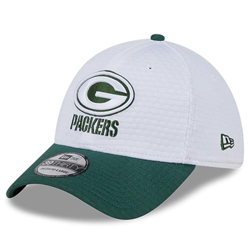 Lista de Gorra Green Bay favoritos de las personas. 43 New Era 39THIRTY - Gorro flexible para hombre, color blanco y verde Bay Packers 2024