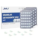 JMU Orthodontic Wax for Braces Relief, 120 Dental Wax Dots with Strong Adhesion & Hygienic Individual Wraps, Safe for Brackets and Wires, Mint