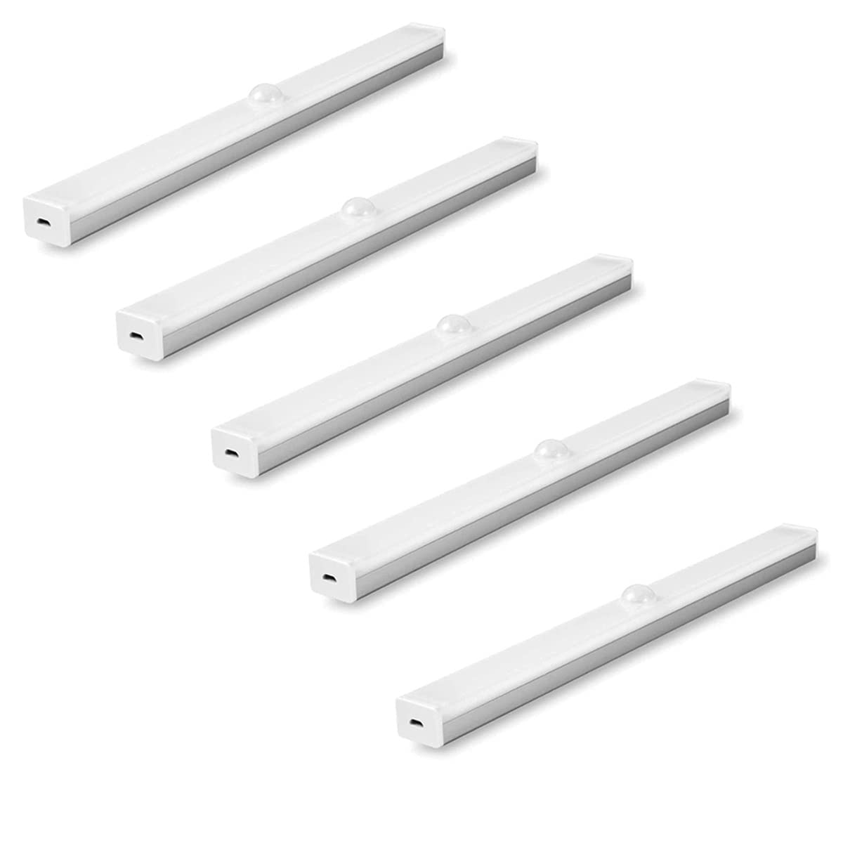 Luz de Sensor de Tira Larga, luz de Armario LED, instalación inalámbrica, luz Nocturna activada por Sensor de Movimiento, batería Recargable USB incorporada. (Color : White Light, Size : 5pcs)