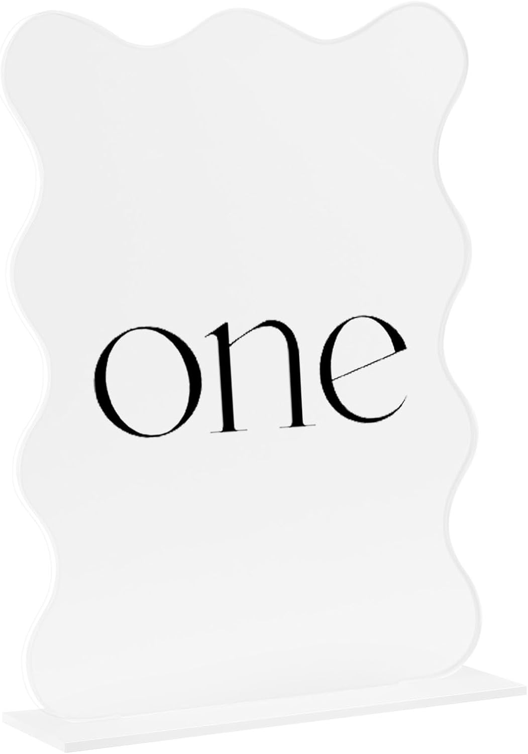 Frosted Acrylic Wave Sign with Stand-10 Pack 5x7 Inch Wavy Shape Acrylic Blank Table Signs and Base, DIY Wedding Table Numbers, Wedding Signage, Events& Parties (Frosted, 5x7 Inch)