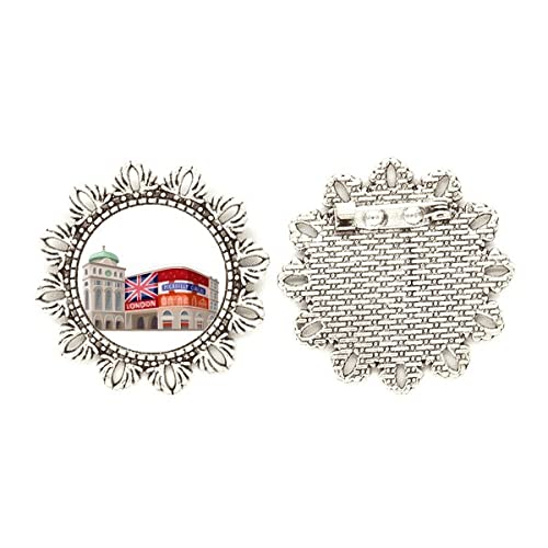 Broche de plata con diseño de flores para vestidos y americanas, estilo Reino Unido