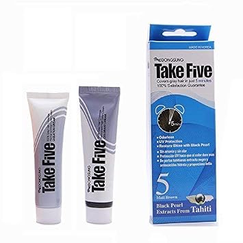 DONGSUNG Take 5 Hair Dye 100% Gray Hair Coverage 1.06 oz./30g No.5 Matt Brown