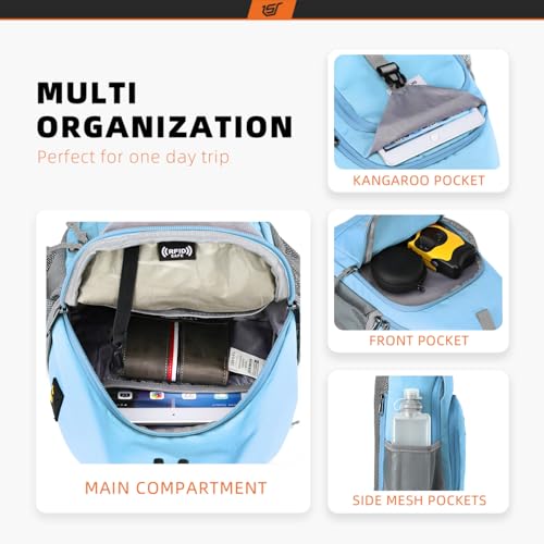 Image of SKYSPER Sling Bag RFID Crossbody Sling Backpack Cross Body Shoulder Bag Travel Hiking Daypack for Women Men(Lightblue)