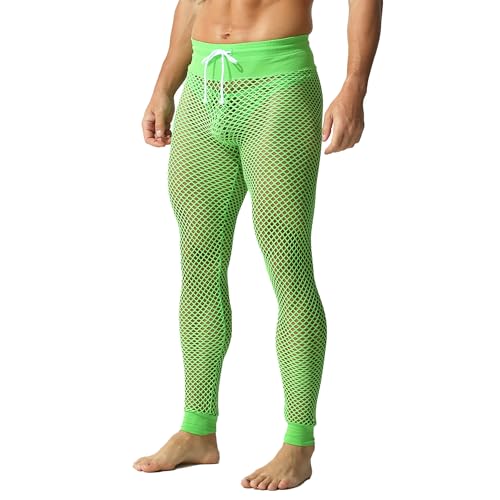 Mallas de malla para hombre elásticas largas deportivas con cordón para fitness