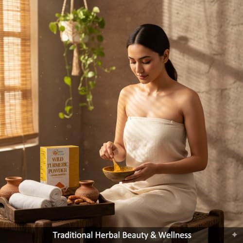 Herbs Botanica Wild Turmeric Powder Exfoliator| Amba Haldi Powder | Kasturi Manjal | Kasturi Turmeric150 Gms / 5.30 oz