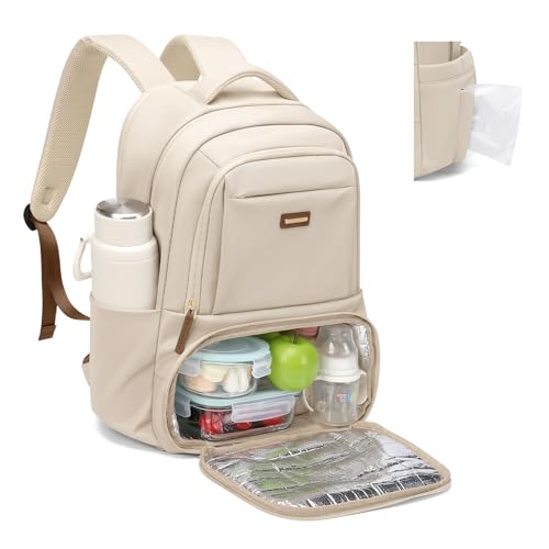 GOLF SUPAGS Lancheira portátil, mochilas para computador portátil de 16 polegadas, mochilas térmicas com compartimento para almoço, para escola, escritório, piquenique e viagem (damasco)