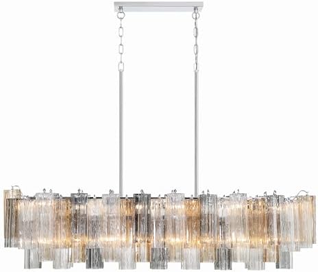 Crystorama Addis 14 Light Polished Chrome Linear Chandelier