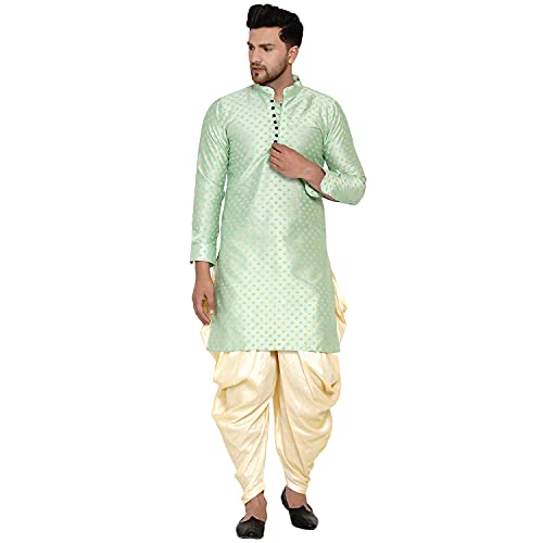 Image of Veera Paridhaan Men's Banarasi Full Sleeve Printed Long Straight Kurta