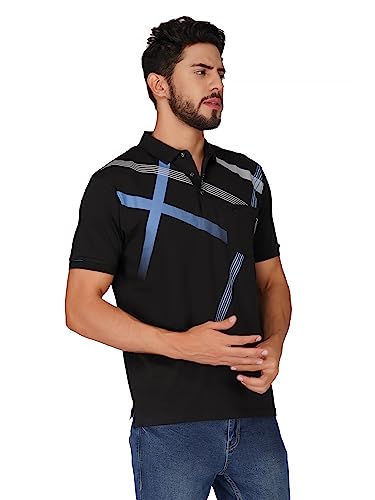 Image of PRORIDERS Half Sleeve Cotton Lycra Regular Fit Men's Polo with Snap Button and Pocket for Casual wear T-Shirt