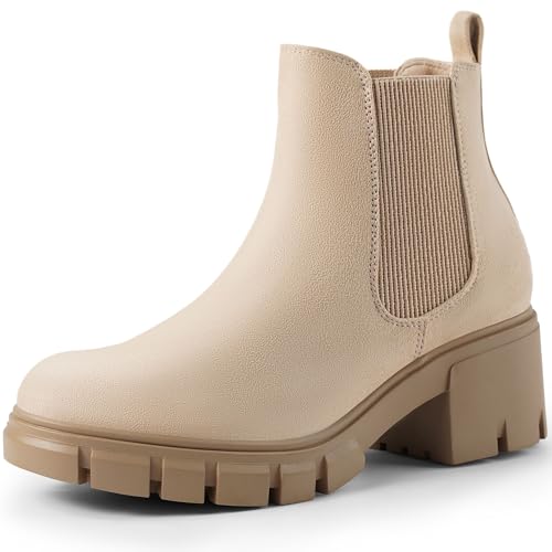 Harvest Land Womens Chelsea Boots Ladies Ankle Boots Winter Boots Stylish Classic Short for Adults High Heel Shoes