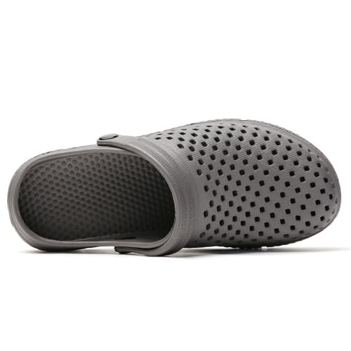 XJITIGER Waterproof Garden Clogs for Women: Classic Comforts - Slip On Lightweight Beach Sandals Solid Grey 45 — view 4