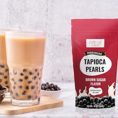 Fresh Finest Brown Sugar Boba Pearls for Boba Tea – 12 Servings Instant Tapioca Pearls Ready in 5 Minutes, 10 Oz Packs (2 Packs) - Thumbnail 3