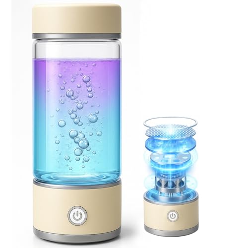 Upgraded Hydrogen Water Bottle Generator UK,Industry-TOP 2025 PEM SPE Technology 3-Minute Electrolysis Ionized Water,Portable Hydrogenated Water Machin 100% Leakproof Design for Home,office,Travel