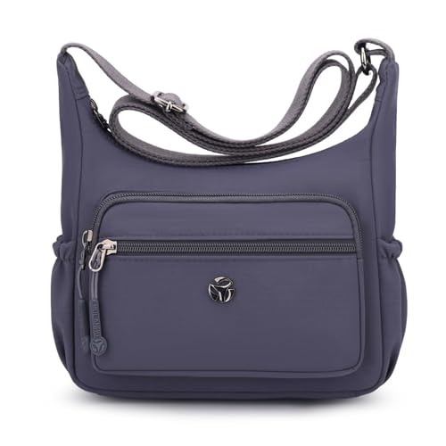 Image of WITERY Crossbody Purses for Women Lightweight Nylon Shoulder Bag Handbag | Water-Resistant Nylon Fabric, Multi Zipperd Pockets, Small Pocketbooks for Work Travel Daily, Adjustable Strap