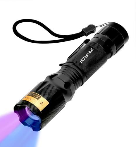 UV Flashlight Black Light- 365nm 395nm Ultraviolet Flashlights, Handheld Blacklight Torch Woods Lamp for Pet Urine Stains Detection, Rocks & Minerals, Glue Curing, Scorpions Finder and Uranium Glass by HSXMN - Used condition - US$18.57