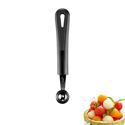 Westmark 28222270 Cuillère à pomme parisienne Gentle en PP/inox, Noir/argent, 17,3 x 2,7 x 2 cm