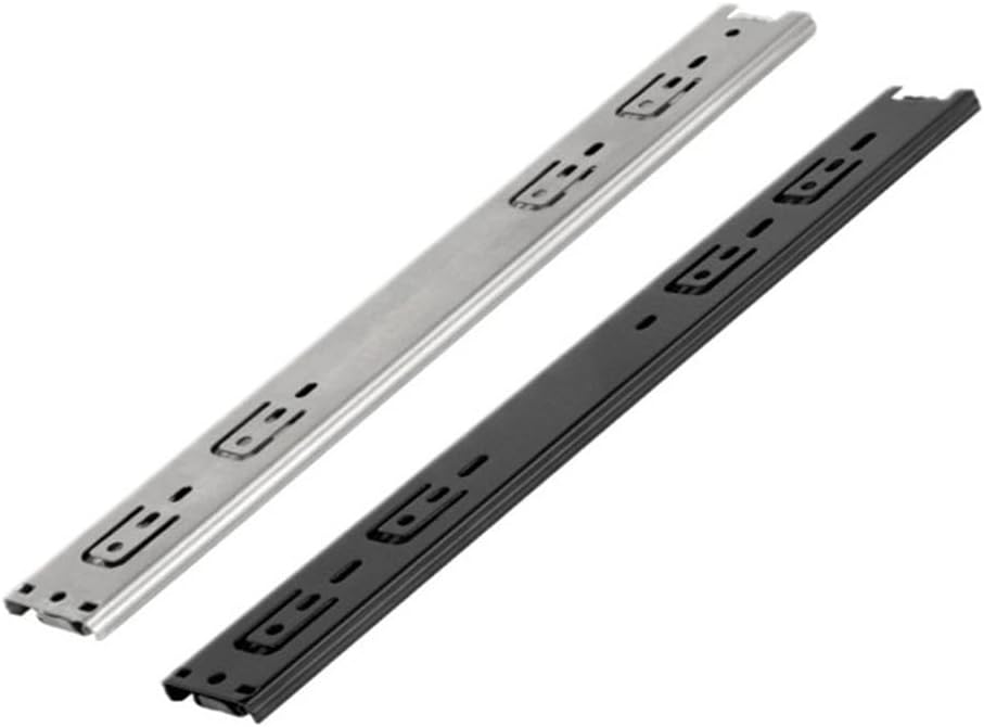 Drawer Rail 10~20Inch Stainless Steel Ball Bearing Slides Drawer Sliding Track 3-Section Full Extension Cabinet Furniture Slides(25cmBlack2pcs(1pair))