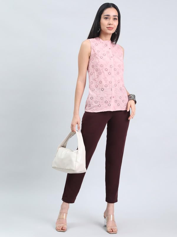 Image of GO COLORS Soft Cotton Stretch Kurti Pants Full Length for Women| Breathable, Mid Rise