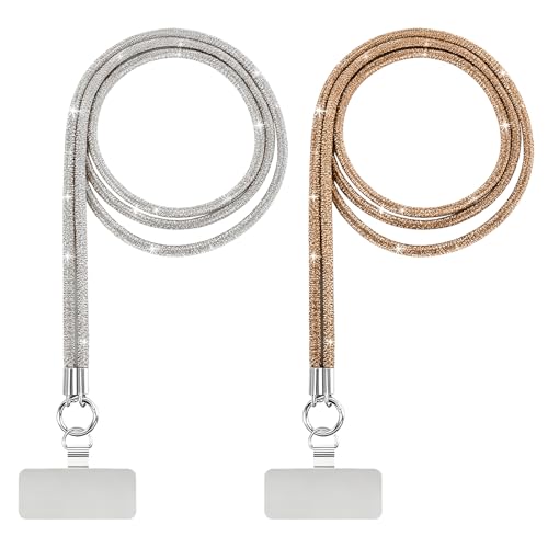 HJYIMYI 2 Pcs Cordino Per Cellulare da Collo Glitter Lungo,